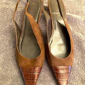 Ralph Lauren brown pointed toe Elaina heels
